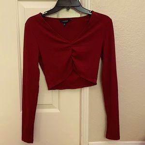 Small-Glassons red long sleeve crop top